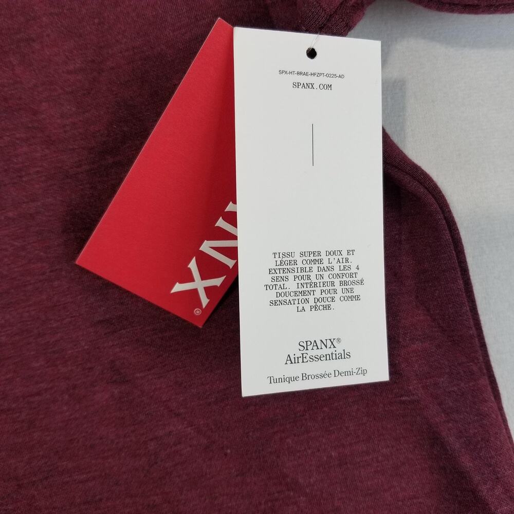 SPANX AirEssentials Pullover Womens Medium Burgundy Brushed Half Zip Tunic NWT - Picture 6 of 14